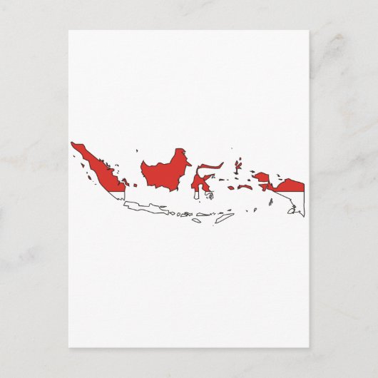 Postale Carte du drapeau indonésien (Devant)