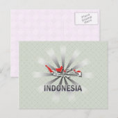 Postale Carte du drapeau indonésien 2.0 (Devant / Derrière)