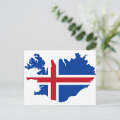Postale Carte du drapeau islandais IS Ísland (Debout devant)