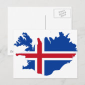 Postale Carte du drapeau islandais IS Ísland (Devant / Derrière)