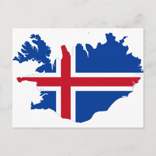 Postale Carte du drapeau islandais IS Ísland