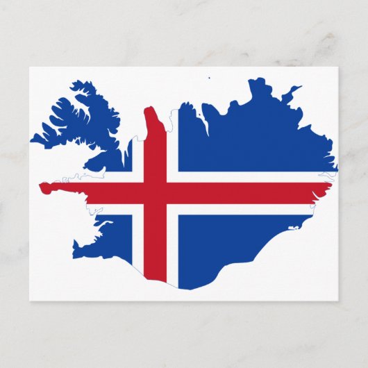 Postale Carte du drapeau islandais IS Ísland (Devant)