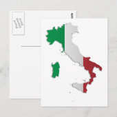 Postale Carte du drapeau italien (Devant / Derrière)