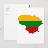 Postale Carte du drapeau lituanien (Devant / Derrière)