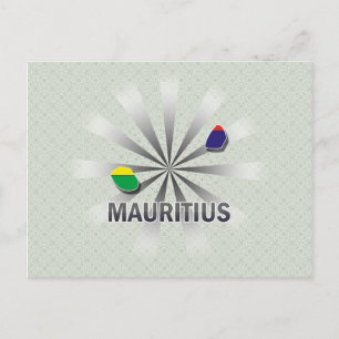 Postale Carte du Drapeau Maurice 2.0