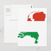 Postale Carte du drapeau néerlandais de Pays-Bas (Devant / Derrière)