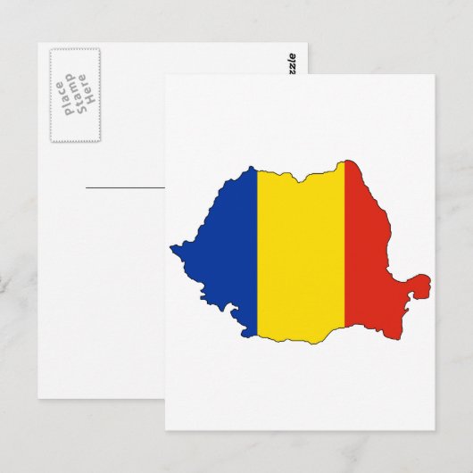 Postale Carte du drapeau roumain (Devant / Derrière)