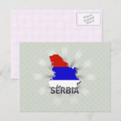 Postale Carte du drapeau serbe 2.0 (Devant / Derrière)
