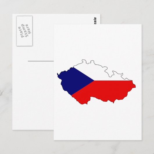 Postale Carte du drapeau tchèque (Devant / Derrière)
