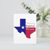 Postale Carte du drapeau texan natif (Debout devant)
