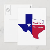 Postale Carte du drapeau texan natif (Devant / Derrière)