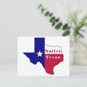 Postale Carte du drapeau texan natif (Debout devant)