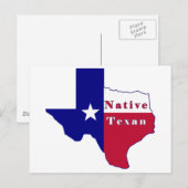 Postale Carte du drapeau texan natif (Devant / Derrière)