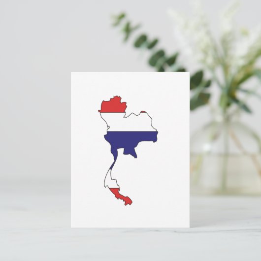 Postale Carte du drapeau thaïlandais (Debout devant)