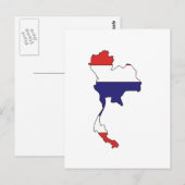 Postale Carte du drapeau thaïlandais (Devant / Derrière)