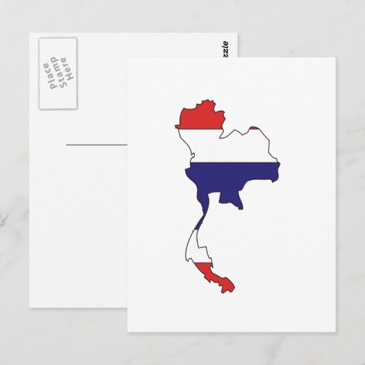 Postale Carte du drapeau thaïlandais (Devant / Derrière)