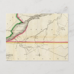 Postale Carte du fleuve Saint-Laurent et du pays voisin
