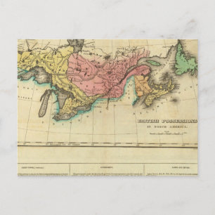 Postale Carte Du Haut Et Du Bas-Canada