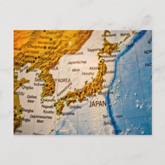 Postale Carte du Japon et de la Corée du Sud (Devant)