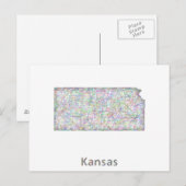 Postale Carte du Kansas (Devant / Derrière)