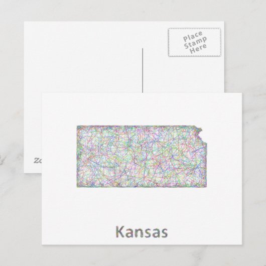 Postale Carte du Kansas (Devant / Derrière)