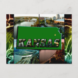 Postale Carte du Kansas et Photos