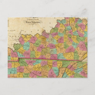 Postale Carte du Kentucky et du Tennessee