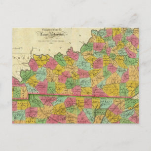 Postale Carte du Kentucky et du Tennessee