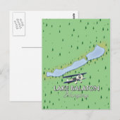 Postale Carte du lac Balaton Hongrie (Devant / Derrière)