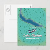 Postale Carte du lac Chelan Washington (Devant / Derrière)