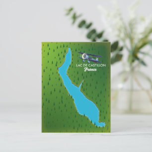 Postale Carte du Lac de Castillon France