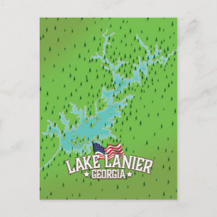 Postale Carte du lac Lanier Géorgie