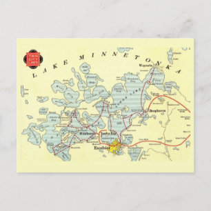 Postale Carte du lac Minnetonka