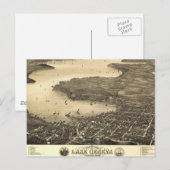 Postale Carte du lac vintage Genève (Devant / Derrière)