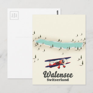 Postale carte du lac Walensee suisse