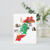Postale Carte du Liban, noms des grandes villes libanaises (Debout devant)