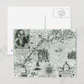 Postale Carte du littoral de la Nouvelle-Angleterre (Devant / Derrière)