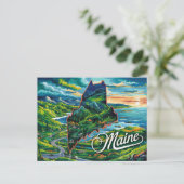 Postale Carte du Maine dynamique (Debout devant)