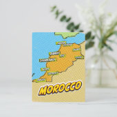 Postale Carte du Maroc illustrée dans le style Pop Art (Debout devant)
