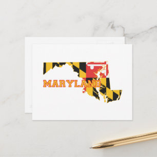 Postale Carte du Maryland Formé État Nom du drapeau Maryla