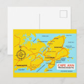 Postale Carte du Massachusetts du Cap Ann (Devant / Derrière)