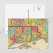 Postale Carte du Massachusetts, du Connecticut et de Rhode (Devant / Derrière)