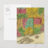 Postale Carte du Massachusetts et du Connecticut (Devant / Derrière)
