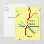 Postale Carte du métro Atlanta utile (Devant / Derrière)
