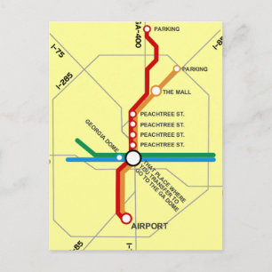 Postale Carte du métro Atlanta utile
