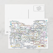 Postale Carte du métro de Séoul (Devant / Derrière)