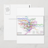 Postale Carte du métro de Tokyo (Devant / Derrière)