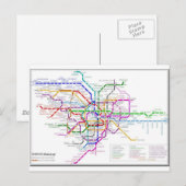 Postale Carte du métro de Tokyo (Devant / Derrière)