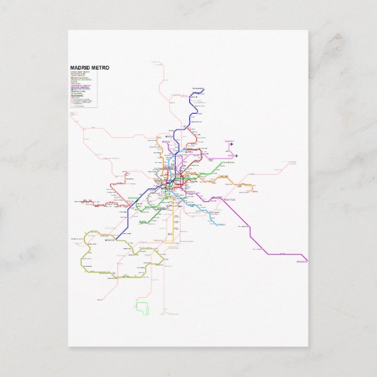 Postale Carte du métro Espagne-Madrid (Devant)