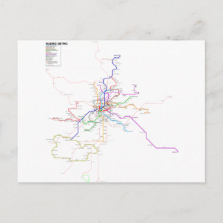 Postale Carte du métro Madrid (Espagne)